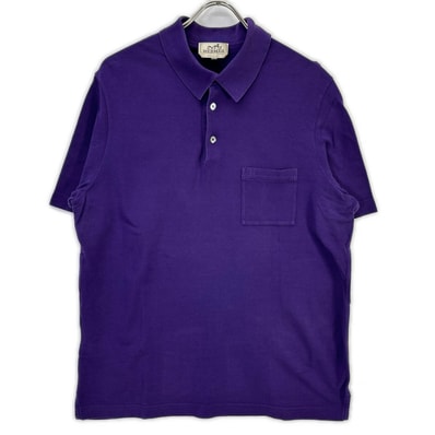 エルメス パープル ポロシャツ XL