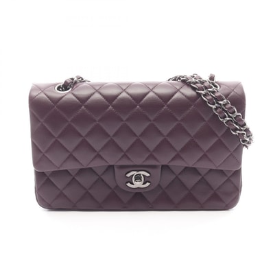 シャネル CHANEL マトラッセ Wフラップ ショルダーバッグ バッグ ラムスキン(羊革) レディース パープル系 【中古】