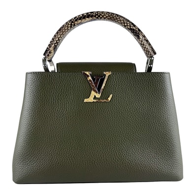 ルイ ヴィトン LOUIS VUITTON ハンドバッグ ショルダーバッグ カプシーヌMM レザー/パイソン カーキ/ベージュ レディース【中古】 z10324