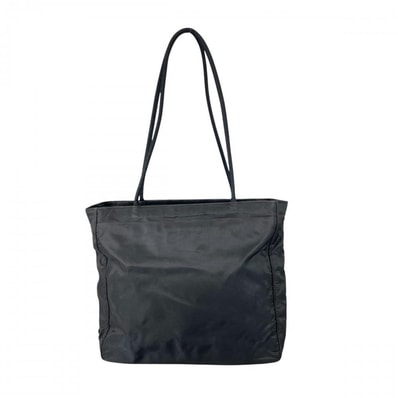 PRADA プラダ トートバッグ トライアングルロゴ 肩掛け ナイロン ブラック 黒 シルバー金具 レディース【中古品】