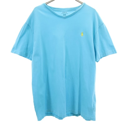POLO RALPH LAUREN ポロラルフローレン 半袖 Vネック Tシャツ M ブルー系