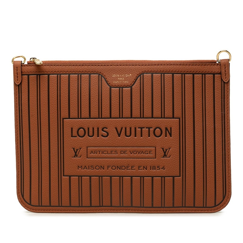 ルイ ヴィトン ネヴァーフル インサイドアウト 付属 ポーチ ブラウン レザー レディース LOUIS VUITTON 【中古】