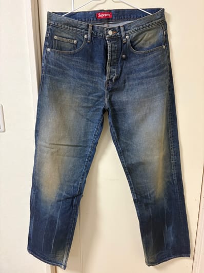 Supreme Distressed Loose Fit Selvedge Jean "Washed Indigo" (25SS)