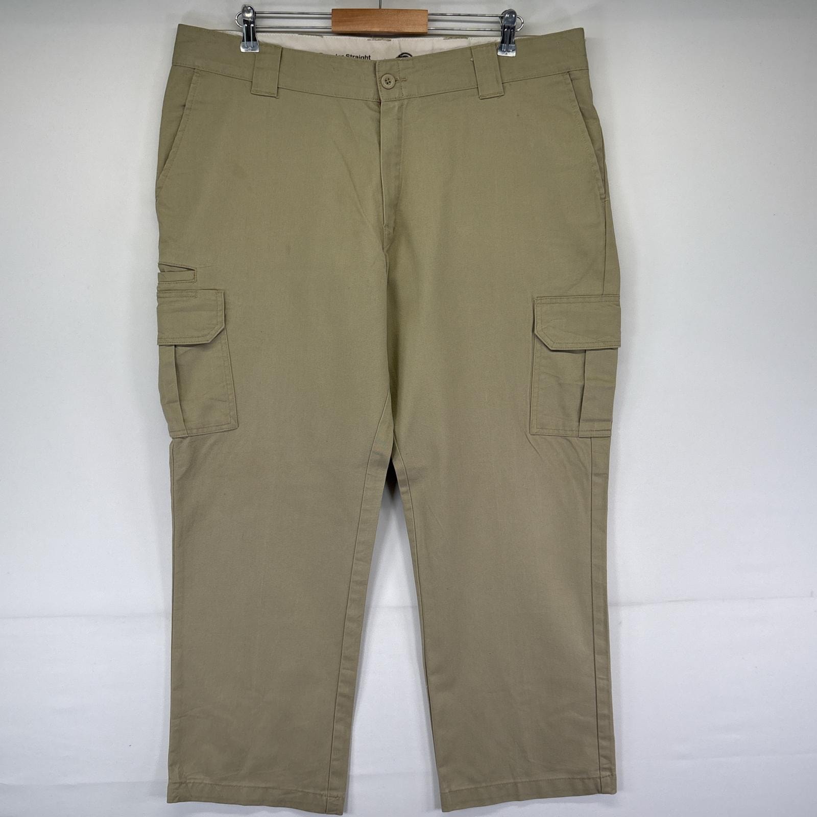 古着 ディッキーズ Dickies ワークパンツ カーゴ ワンポイントロゴ 大きいサイズ 長ズボン w40 L30 ベージュ メンズ