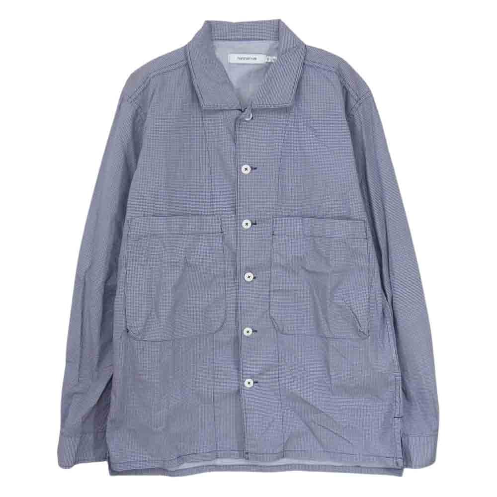 nonnative ノンネイティブ 長袖シャツ 17SS NN-S3104 TOURIST SHIRT COTTON BROAD GEOMETRICPRINT ツーリストシャツ コットンブロード 幾何学模様プリント ネイビー系 1【中古】