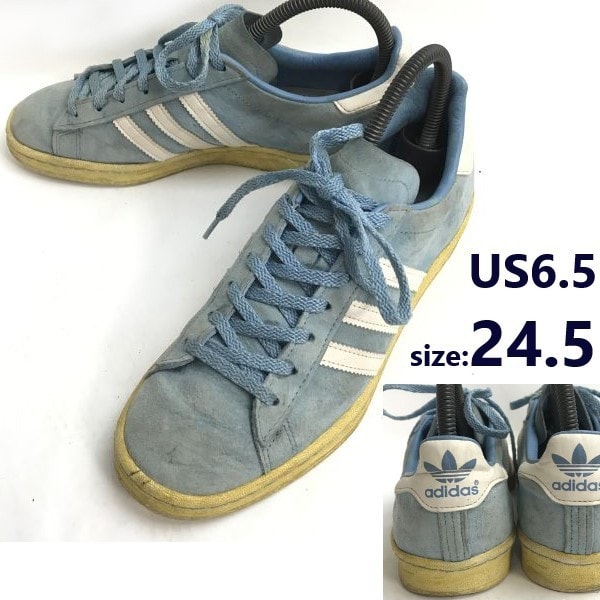 アディダス/adidas★CAMPUS 80s MITA/ローカットスニーカー【24.5/水色/light blue】復刻/Vintage/leather/sneakers/Shoes/trainers◆sG-87