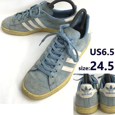 アディダス/adidas★CAMPUS 80s MITA/ローカットスニーカー【24.5/水色/light blue】復刻/Vintage/leather/sneakers/Shoes/trainers◆sG-87