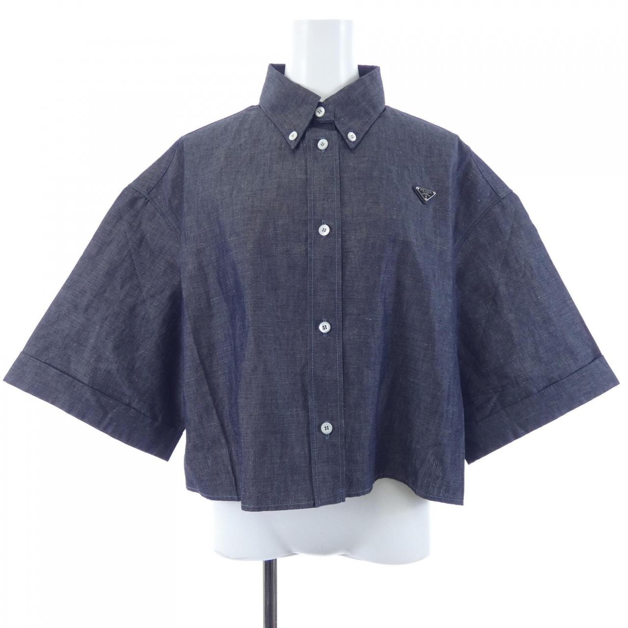 プラダ PRADA トライアングルロゴ 半袖 シャンブレー GFC062 SOOO 18KG S/Sシャツ