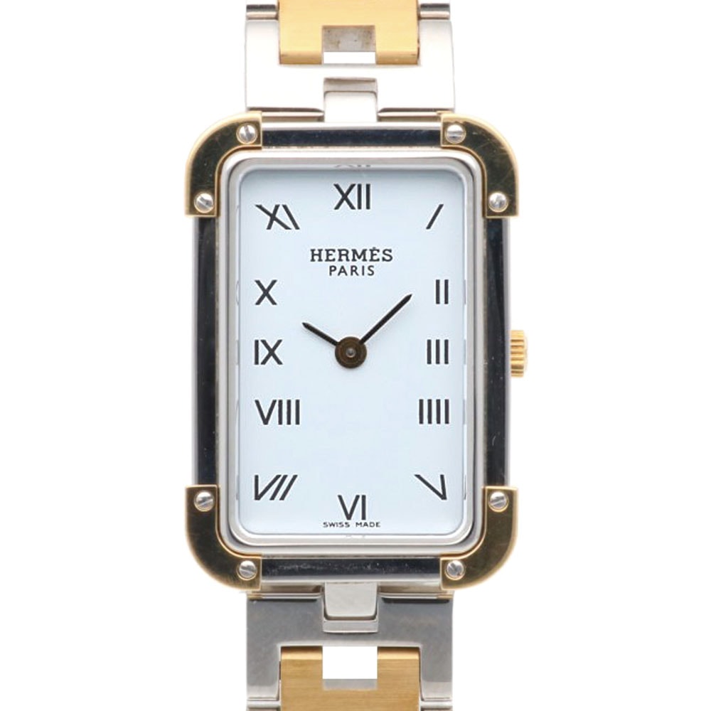 エルメス クロアジュール 腕時計 時計 ステンレススチール CR1.220 クオーツ レディース 1年保証 HERMES  中古