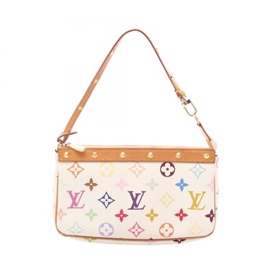 ルイ・ヴィトン LOUIS VUITTON ポシェットアクセソワール ハンドバッグ バッグ PVCコーティングキャンバス レザー モノグラム・マルチカラー ブロン レディース ホワイト系 M92649 【中古】