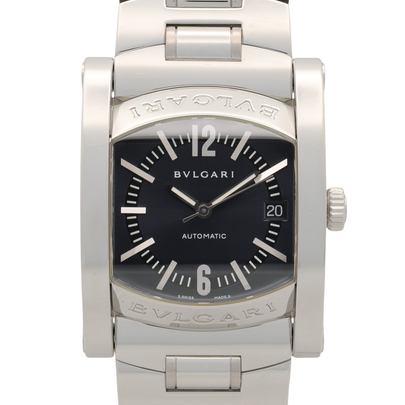 ブルガリ BVLGARI アショーマ 腕時計 時計 ステンレススチール メンズ グレー系 ブルーグレー AA44S 【中古】