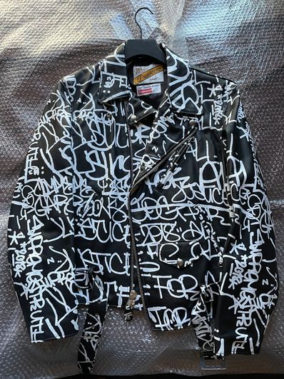 Supreme / Comme des Garçons SHIRT® Schott® Painted Perfecto Leather Jacket "Black"