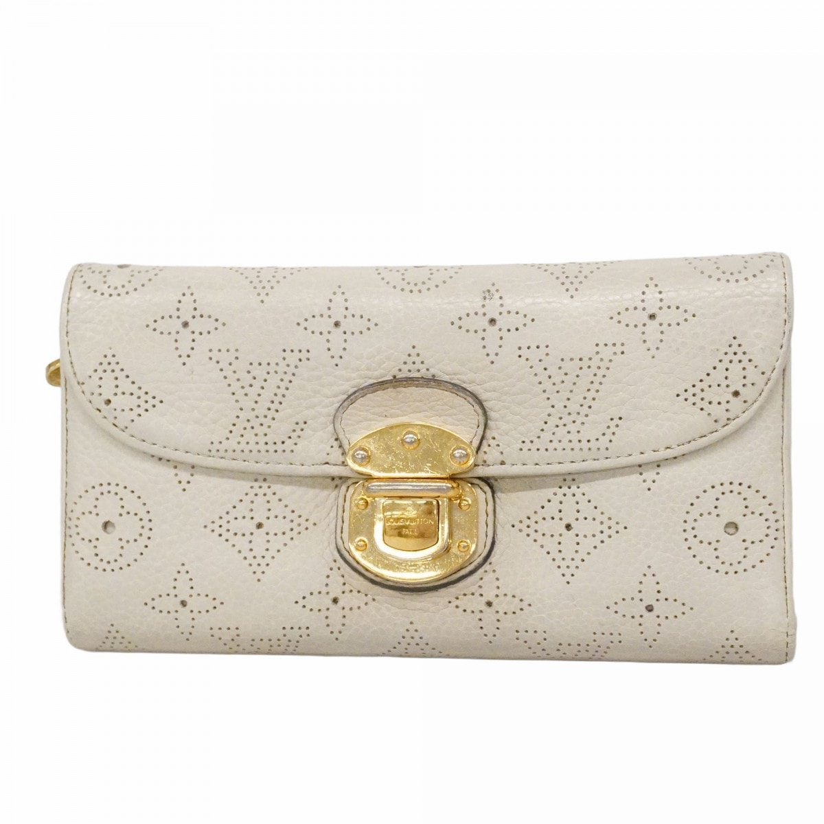 【6db1219-k】ルイヴィトン 三つ折り長財布 マヒナ ポルトフォイユアメリア M58132 ラン【中古】レディース