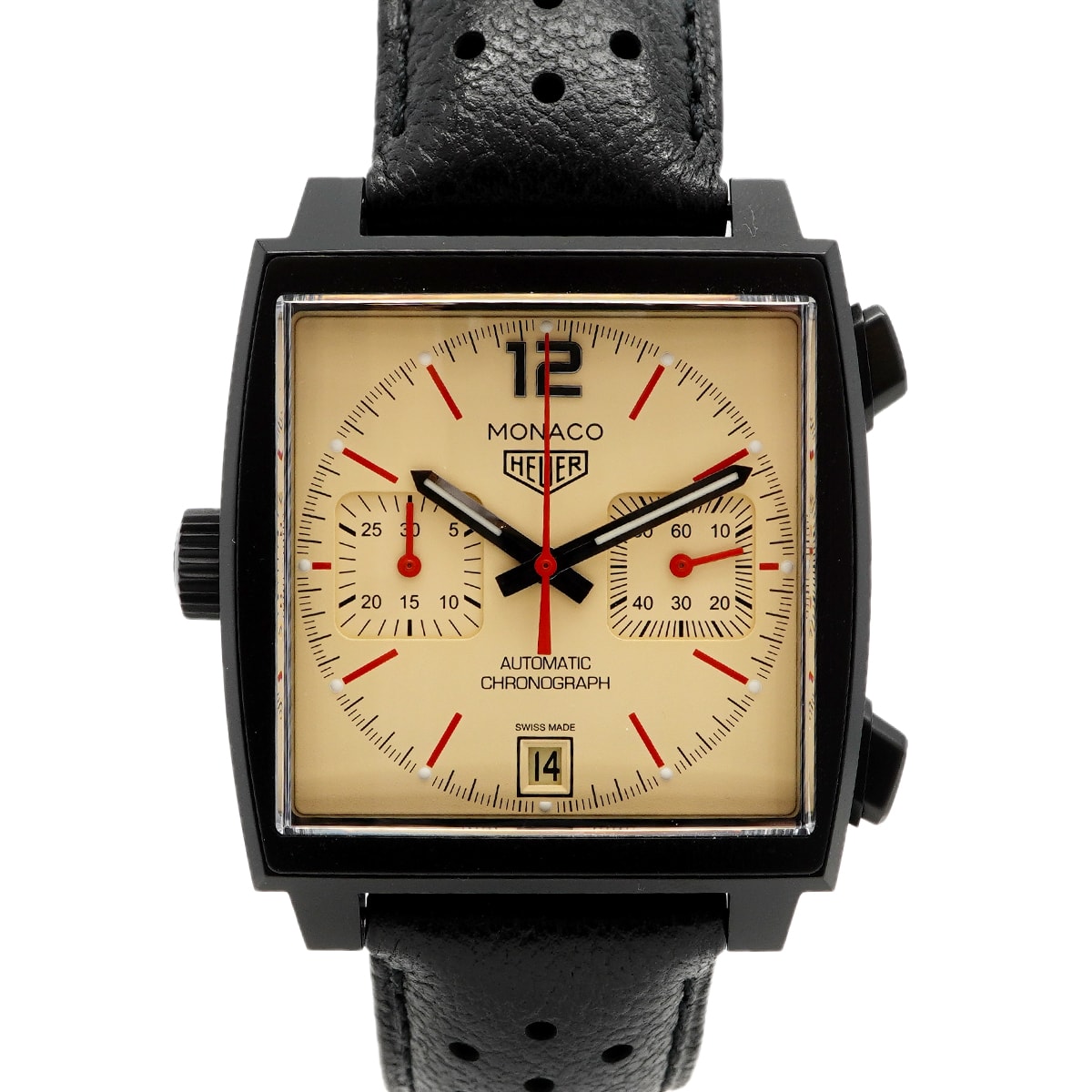 【6wda0027】タグホイヤー モナコ CAW211U アイボリー文字盤【中古】腕時計 メンズ