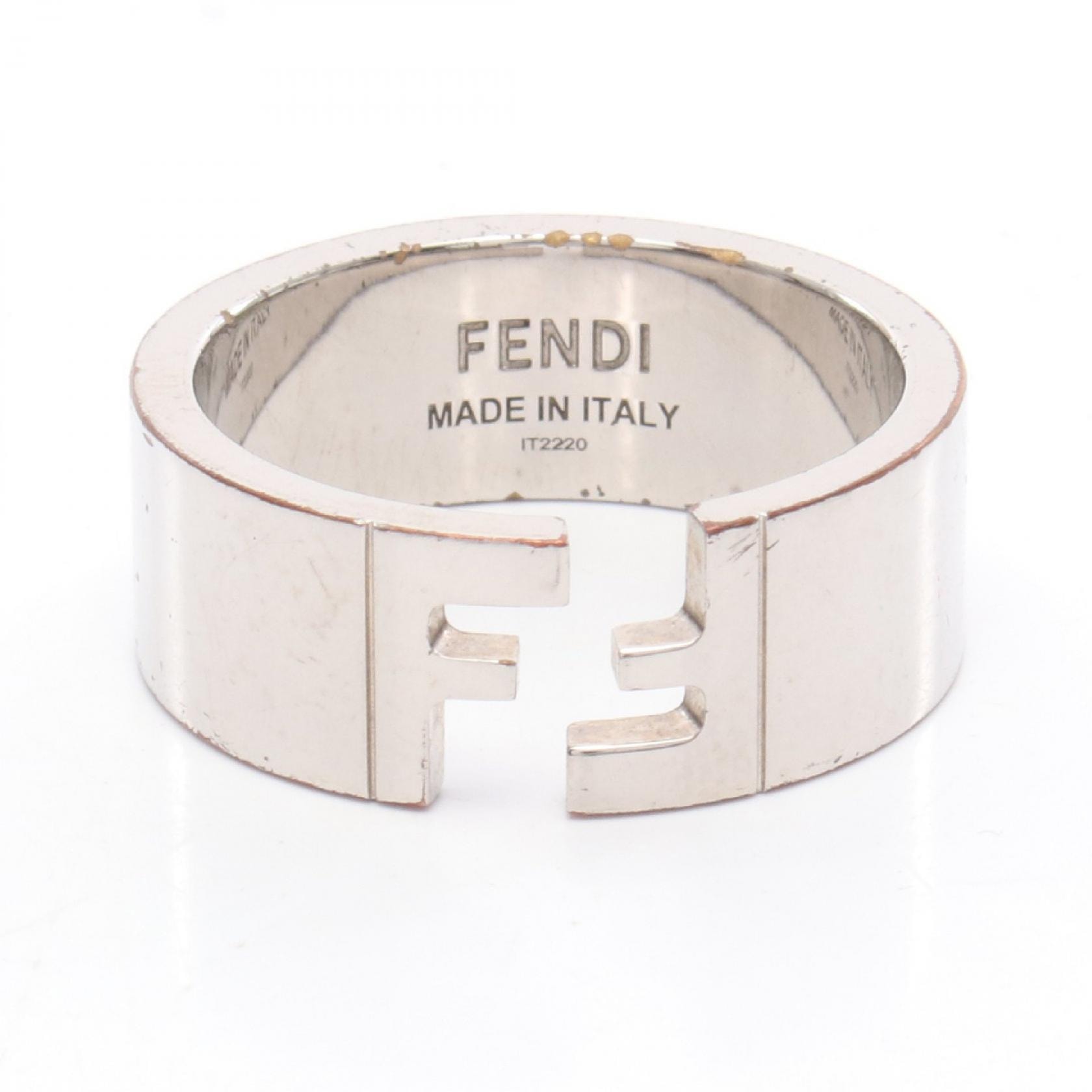 フェンディ FENDI FFロゴ リング・指輪 ジュエリー ステンレススチール レディース シルバー系 7AJ193 【中古】