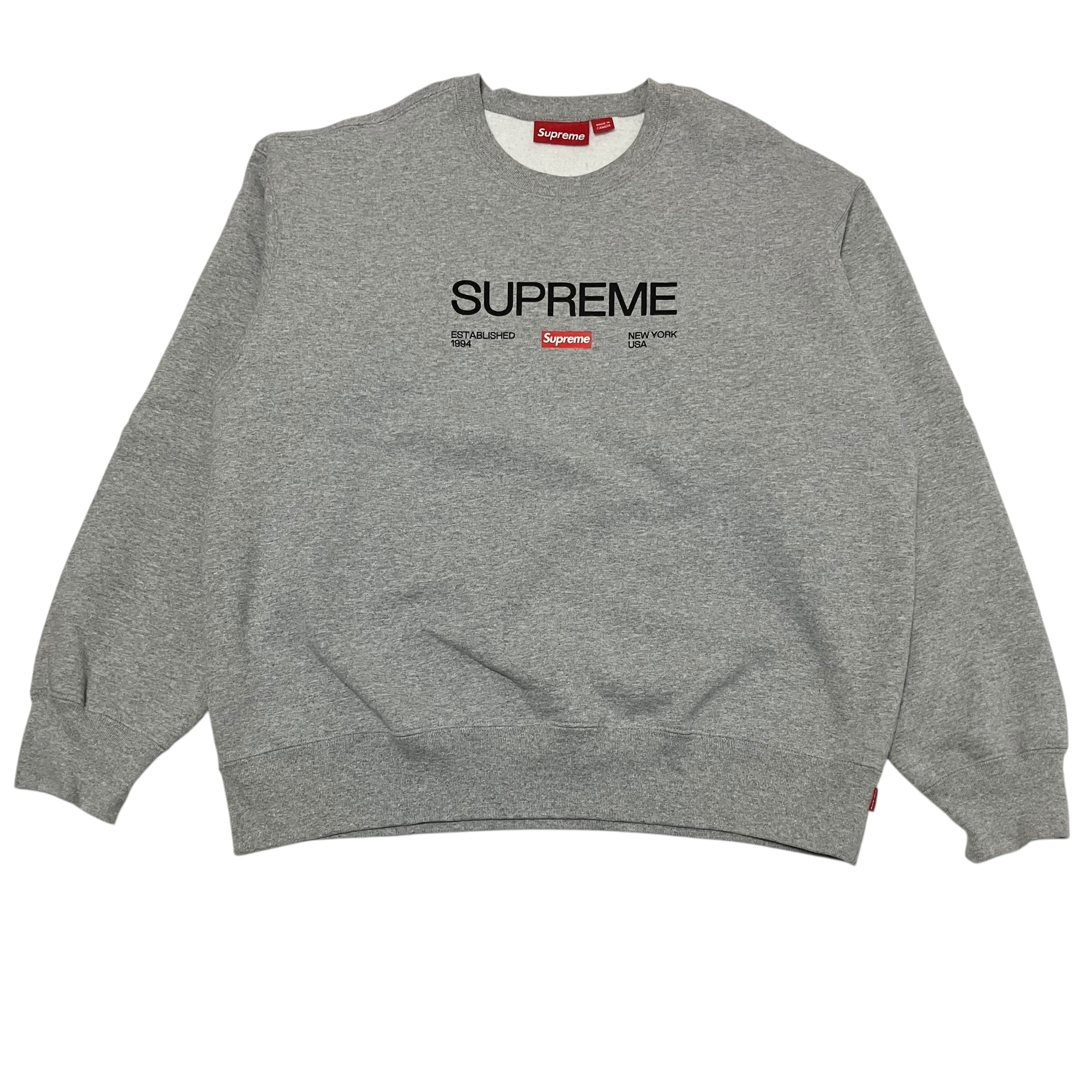 Supreme Established Crewneck "Heather Grey"