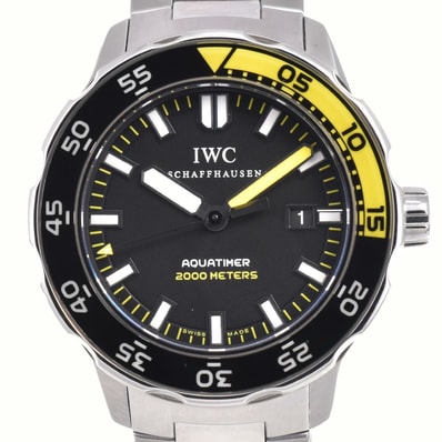IWC IWC SCHAFFHAUSEN IW356801 アクアタイマー オートマティック 2000 デイト ブラック 自動巻き メンズ 美品 腕時計 D#146782
