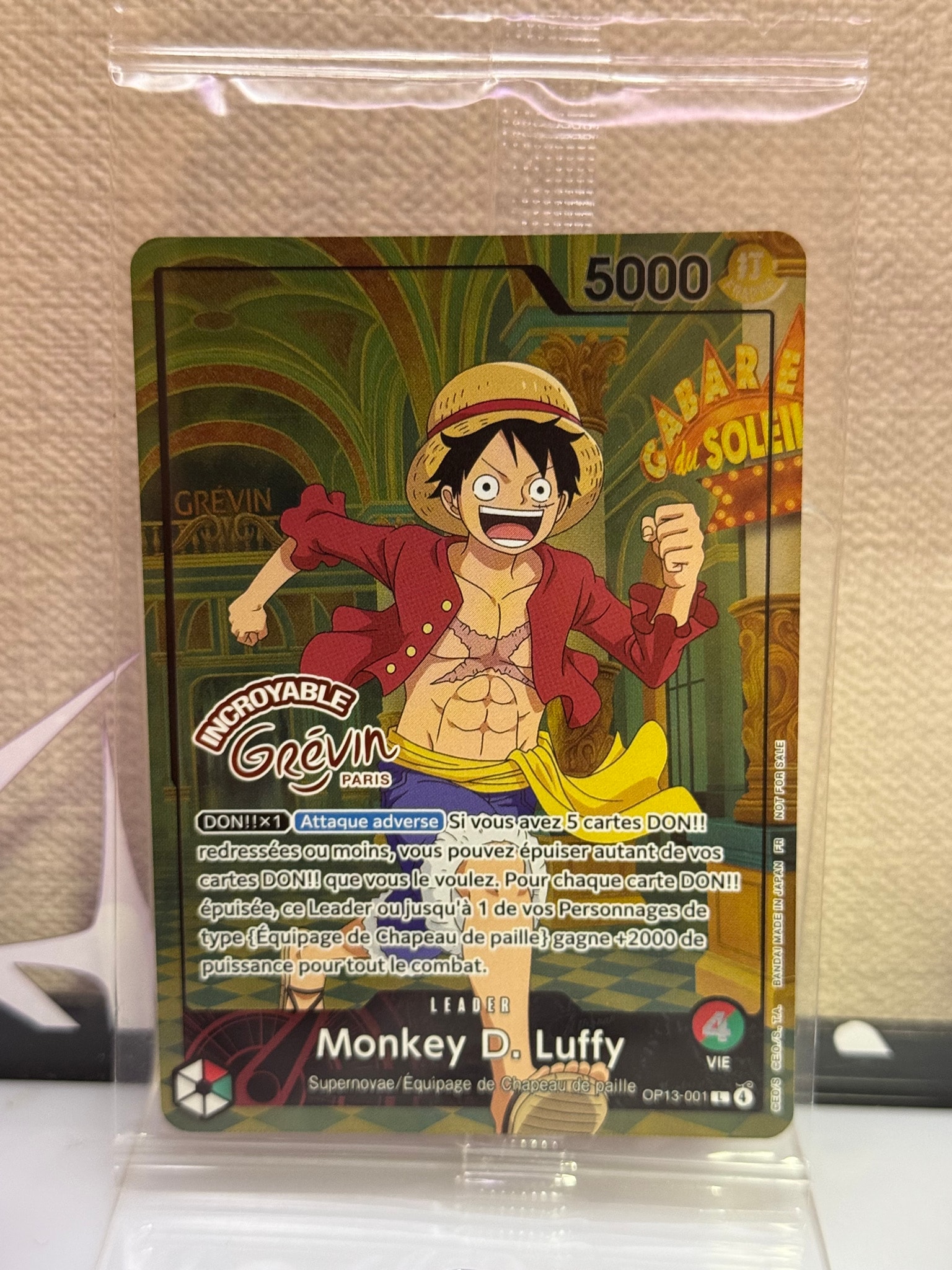 モンキー・D・ルフィ L [OP13-001]【フランス語版】(プロモーションカード「ONE PIECE × グレヴァン美術館」)