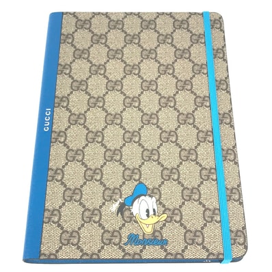 グッチ GUCCI ドナルドダック GGスプリーム ディズニーコラボ DISNEY ノート メモ帳 ステーショナリー ノートブック GGスプリームキャンバス ベージュ 未使用