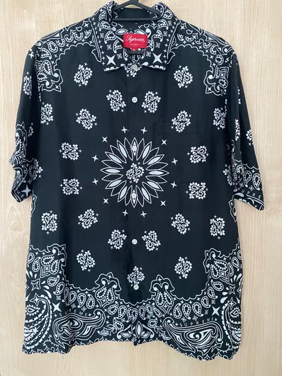 Supreme Bandana Silk S/S Shirt "Black"