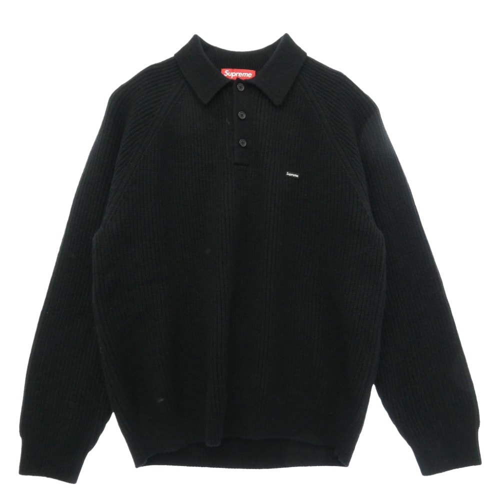 Supreme シュプリーム 25AW Small Box Logo Polo Sweater スモールボックスロゴ ニット ポロ セーター BLACK ブラック系 M【中古】