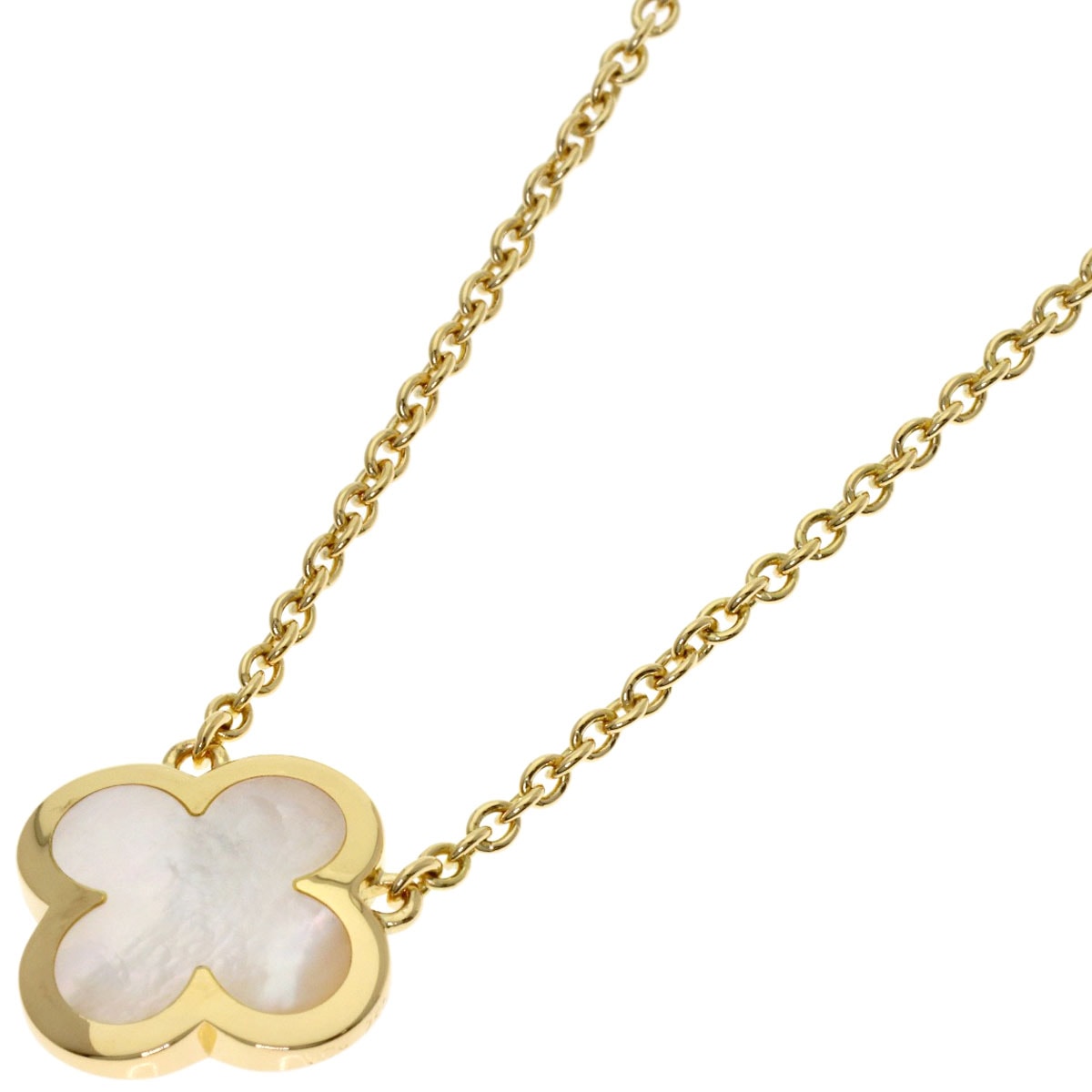 Van Cleef & Arpels ヴァンクリーフ&アーペル ピュア アルハンブラ ホワイトシェル ネックレス K18YG レディース [中古]