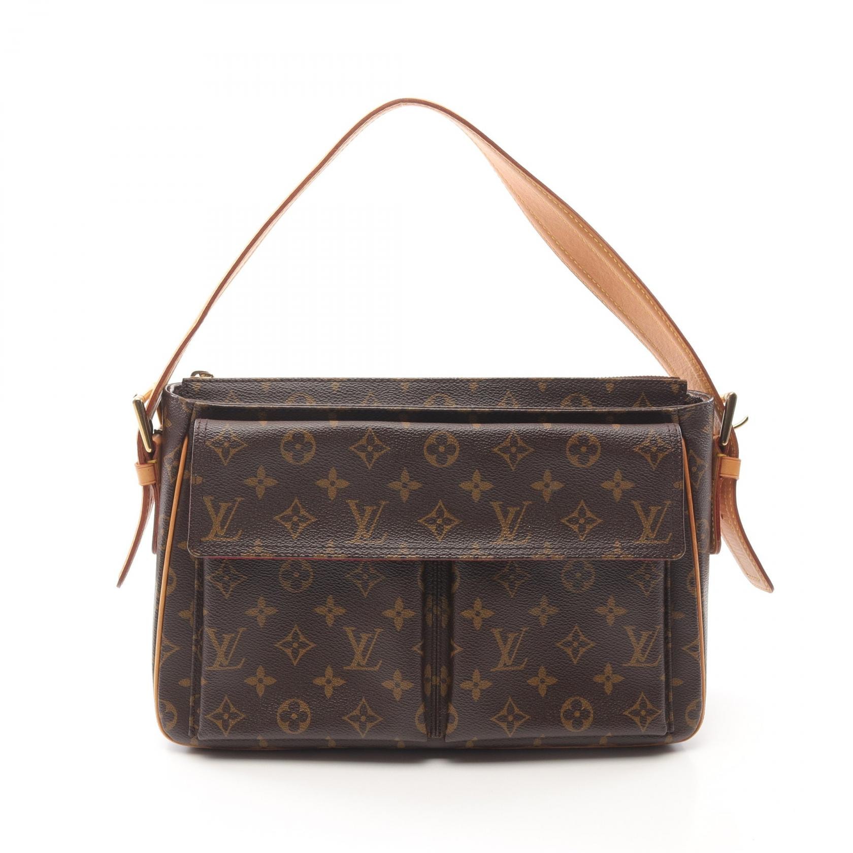 ルイ・ヴィトン LOUIS VUITTON ヴィバシテGM ショルダーバッグ バッグ PVCコーティングキャンバス レザー モノグラム レディース ブラウン系 M51163 【中古】