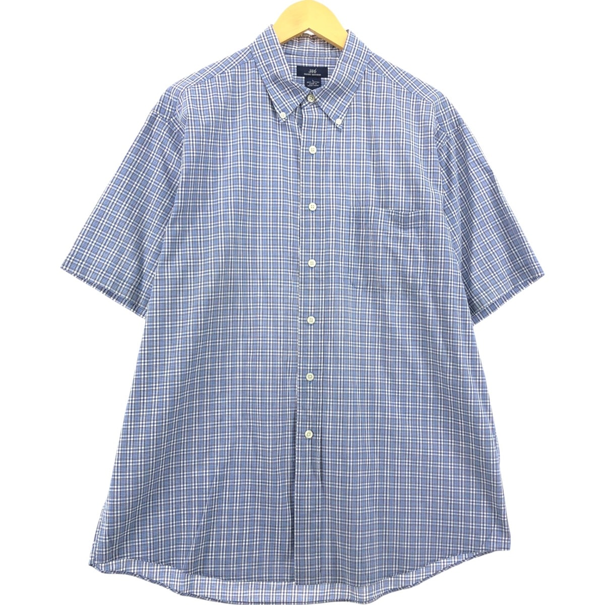 古着 ブルックスブラザーズ Brooks Brothers 346 半袖 ボタンダウン チェックシャツ メンズL相当/eaa562601