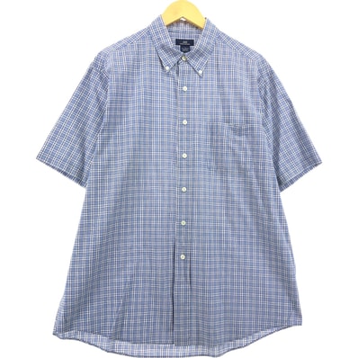 古着 ブルックスブラザーズ Brooks Brothers 346 半袖 ボタンダウン チェックシャツ メンズL相当/eaa562601