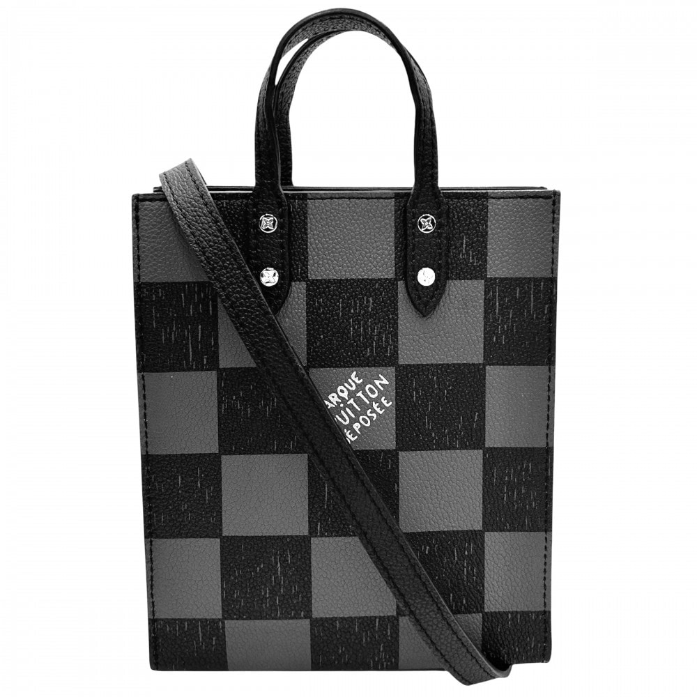 LOUIS VUITTON ルイヴィトン 2WAY ダミエチェッカーボード サックプラXS ハンドバッグ ショルダーバッグ 肩掛け 斜め掛け Sac Plat XS N60479    ブラック 黒 シルバー金具 メンズ 美品【中古品】