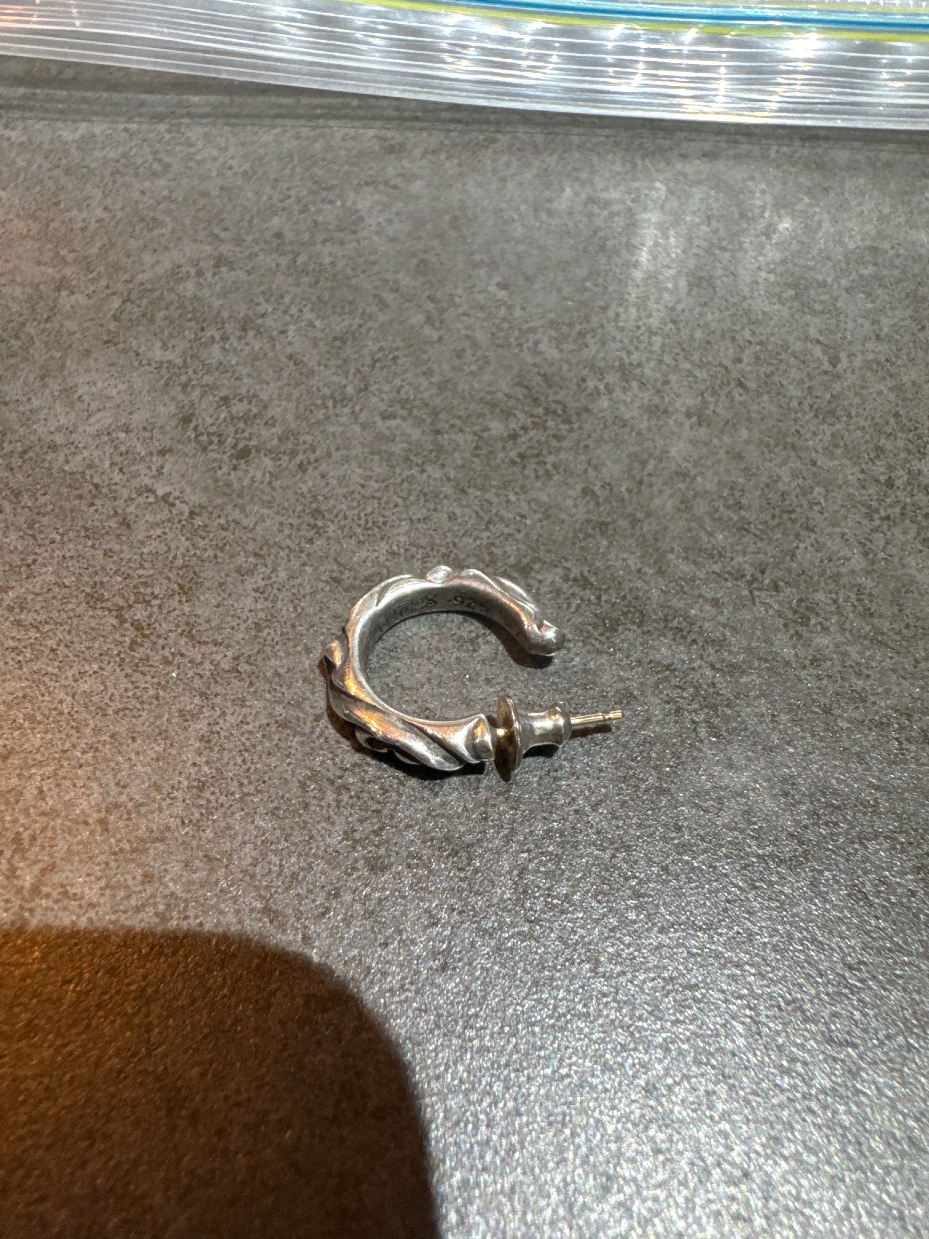 Chrome Hearts Hoop Scroll 1 Earrings "Silver"