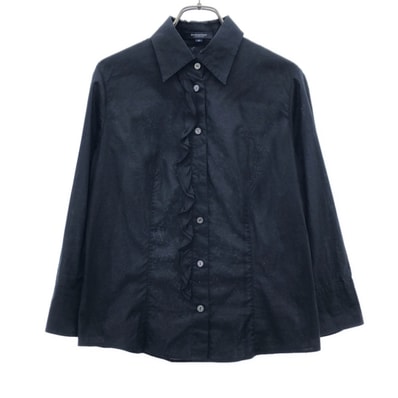 BURBERRY LONDON バーバリーロンドン 三陽商会 長袖 フリル シャツ 40 ブラック ブラウス