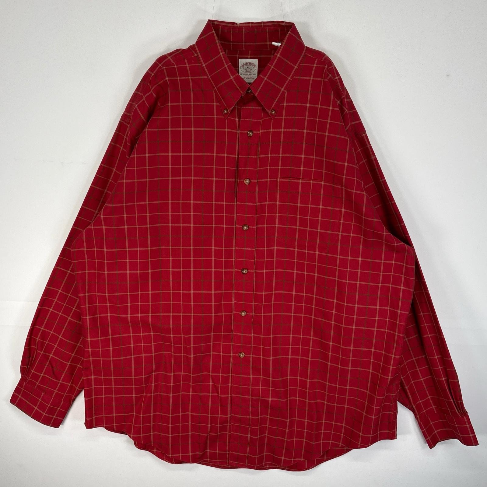 古着 ブルックスブラザーズ Brooks Brothers 長袖シャツ チェック 346 胸ポケ XL レッド系 マルチカラー メンズ