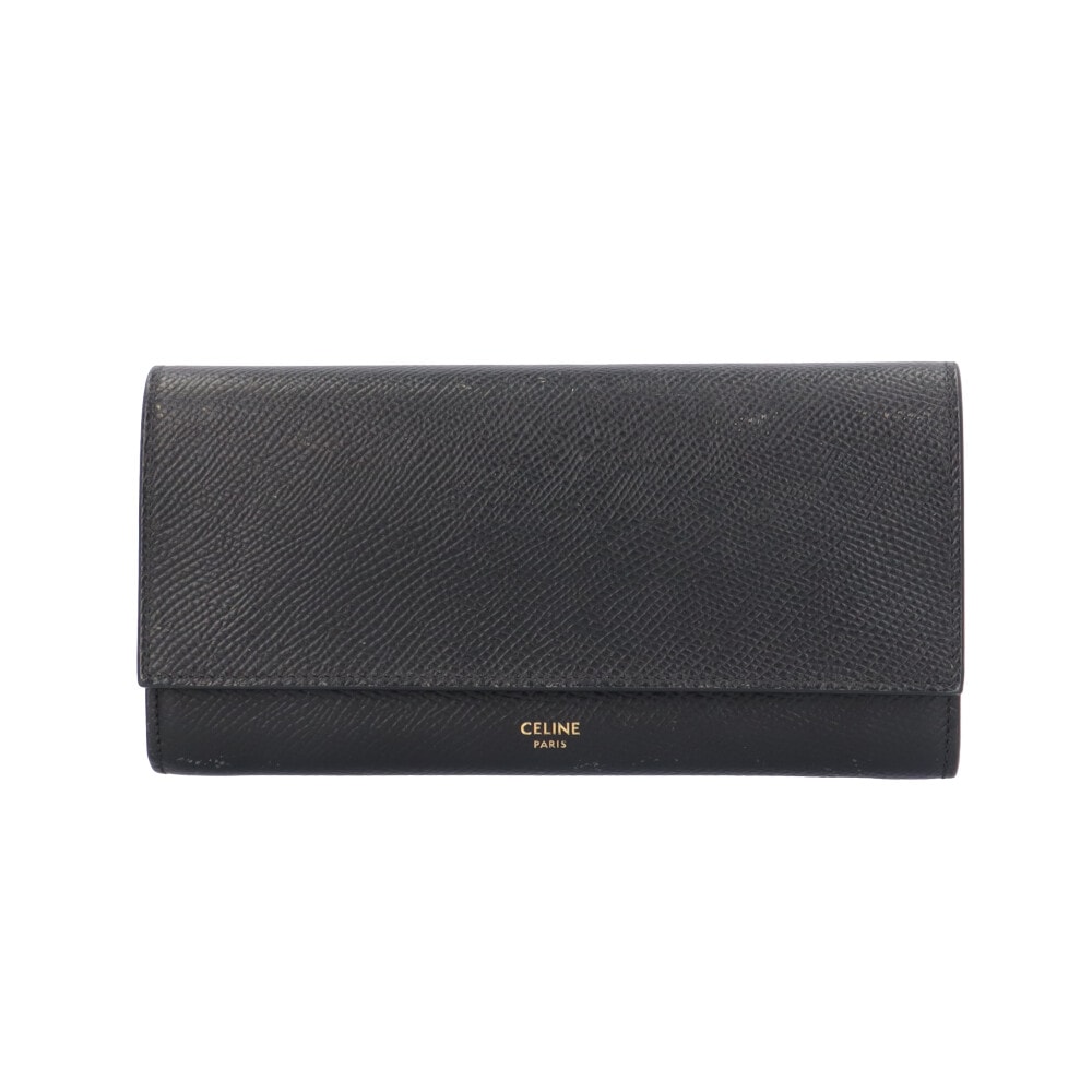 セリーヌ ラージ フラップウォレット 長財布 レザー 10B563BEL.38NO レディース CELINE  中古