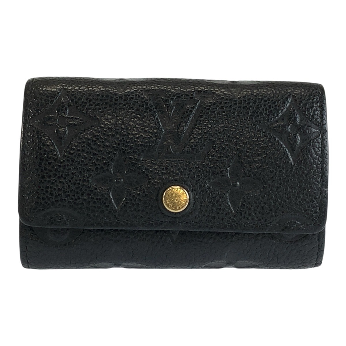 美品 LOUIS VUITTON ルイヴィトン モノグラム アンプラント ミュルティクレ 6 ノワール ブラック ゴールド金具 レザー キーケース 6連 男女兼用 1-0294315 【中古】