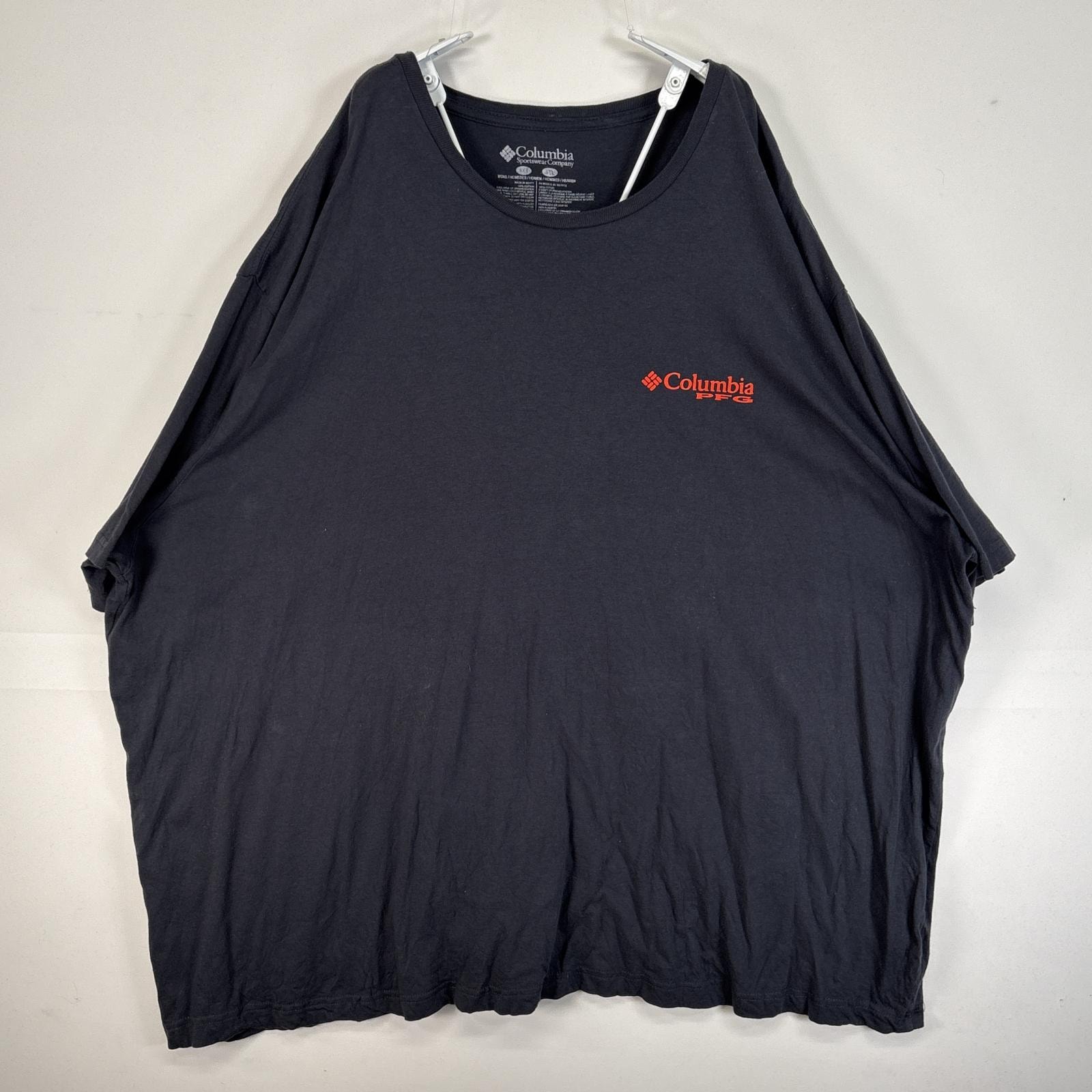 古着 コロンビア Columbia 半袖Tシャツ 両面 プリント PFG 魚 大きいサイズ 4XT  ブラック メンズ