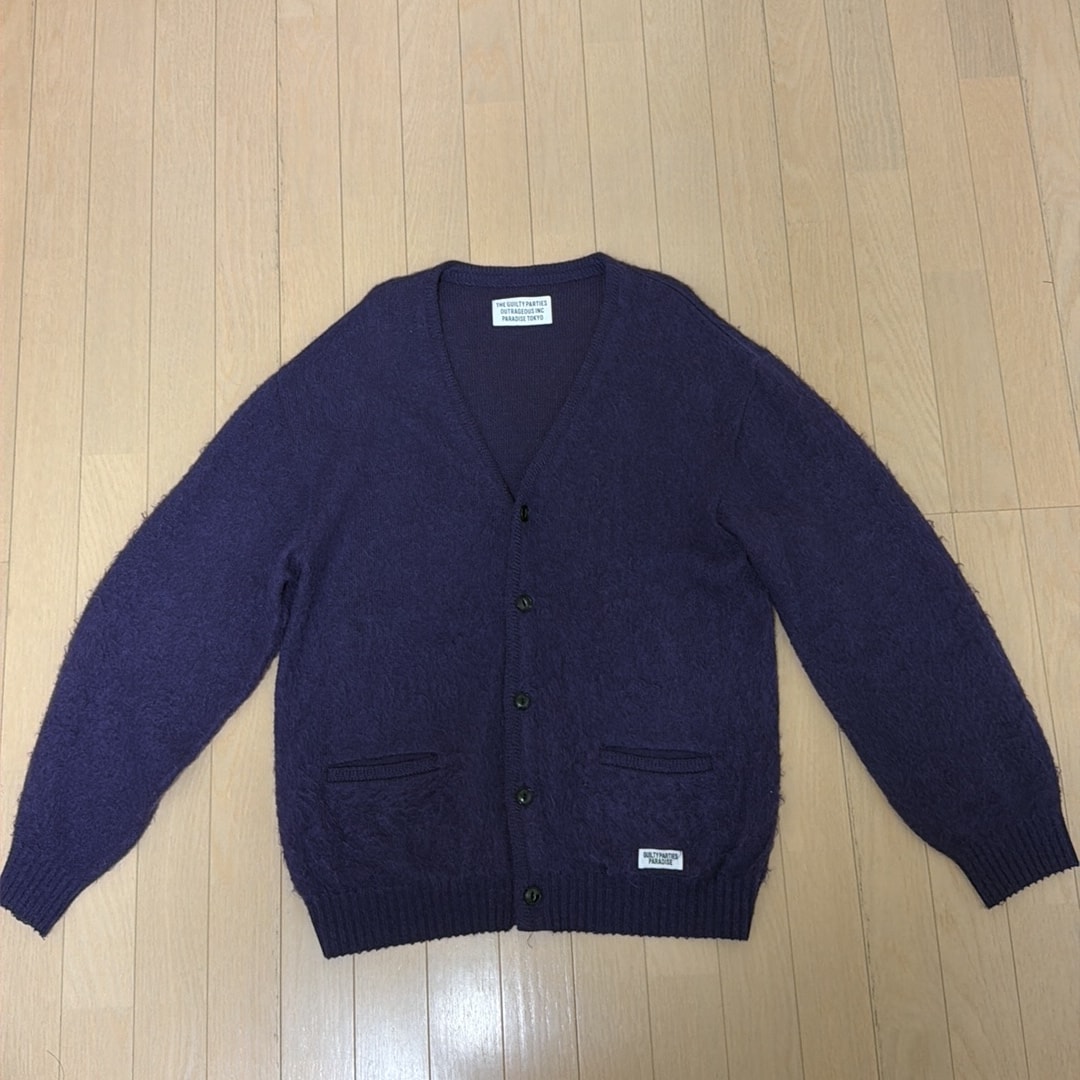 WACKO MARIA MOHAIR KNIT CARDIGAN "Purple"