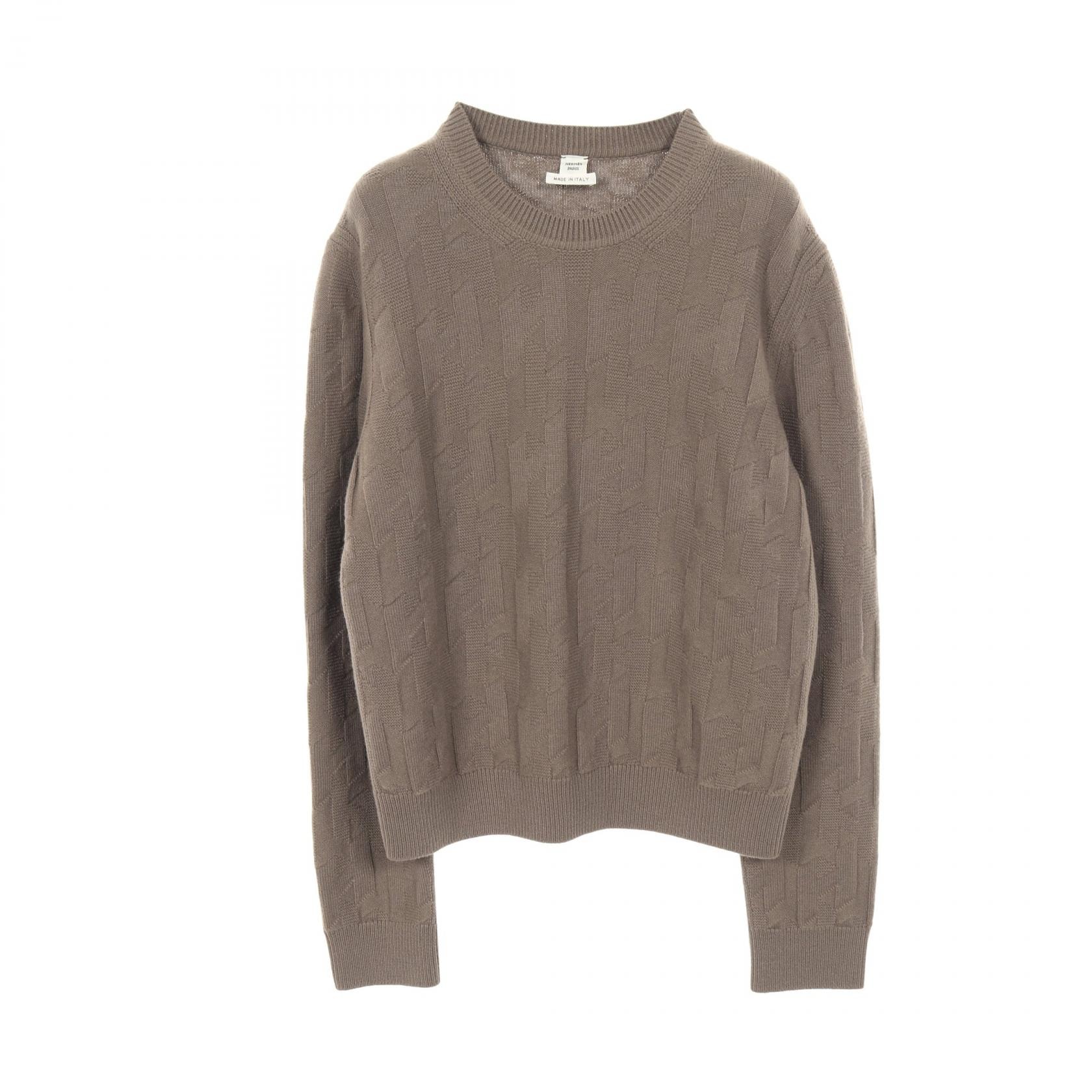 エルメス HERMES Hモチーフ ニット 衣料品 トップス ウール レディース グレー系 3H2617D4 【中古】