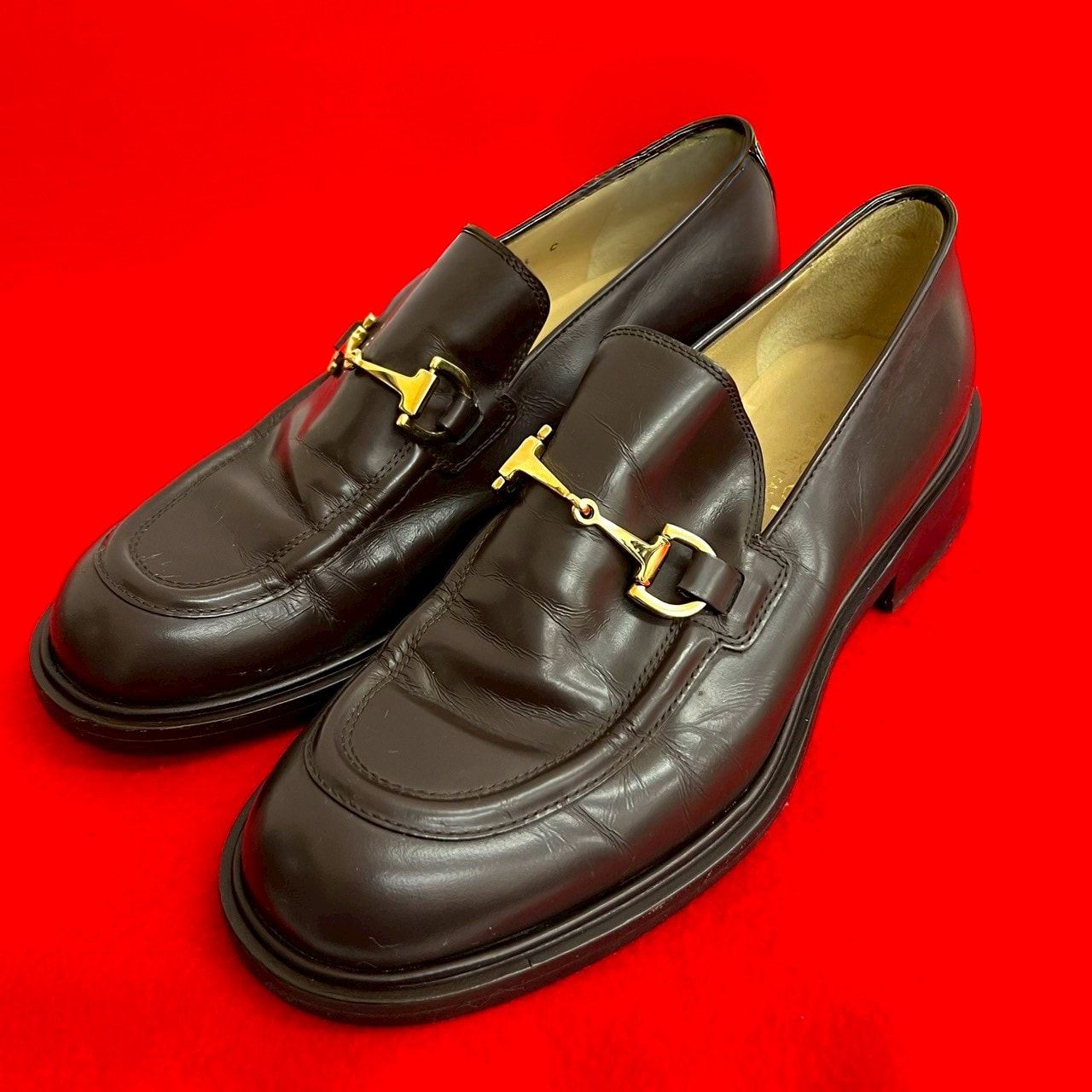 GUCCI グッチ ホースビット 金具 レザー ローファー ブラウン
 29345