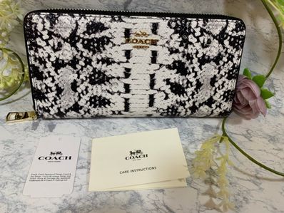 COACHバイソン ブラック&ホワイト 長財布 正規品
