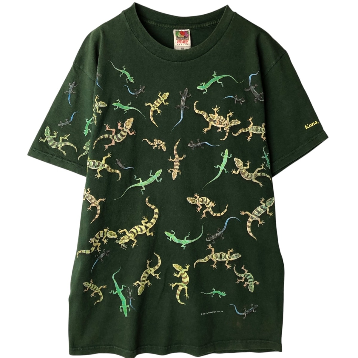 古着 90年代 フルーツオブザルーム FRUIT OF THE LOOM HEAVY cotton 総柄 アニマルTシャツ メンズL相当 ヴィンテージ/eaa639012