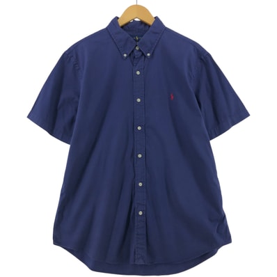 古着 ラルフローレン Ralph Lauren SLIM FIT スリムフィット 半袖 ボタンダウンシャツ メンズXL相当/eaa537792
