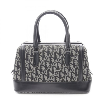 ディオール Dior トロッター ハンドバッグ バッグ キャンバス レザー レディース ベージュ系 / ブラック系 【中古】
