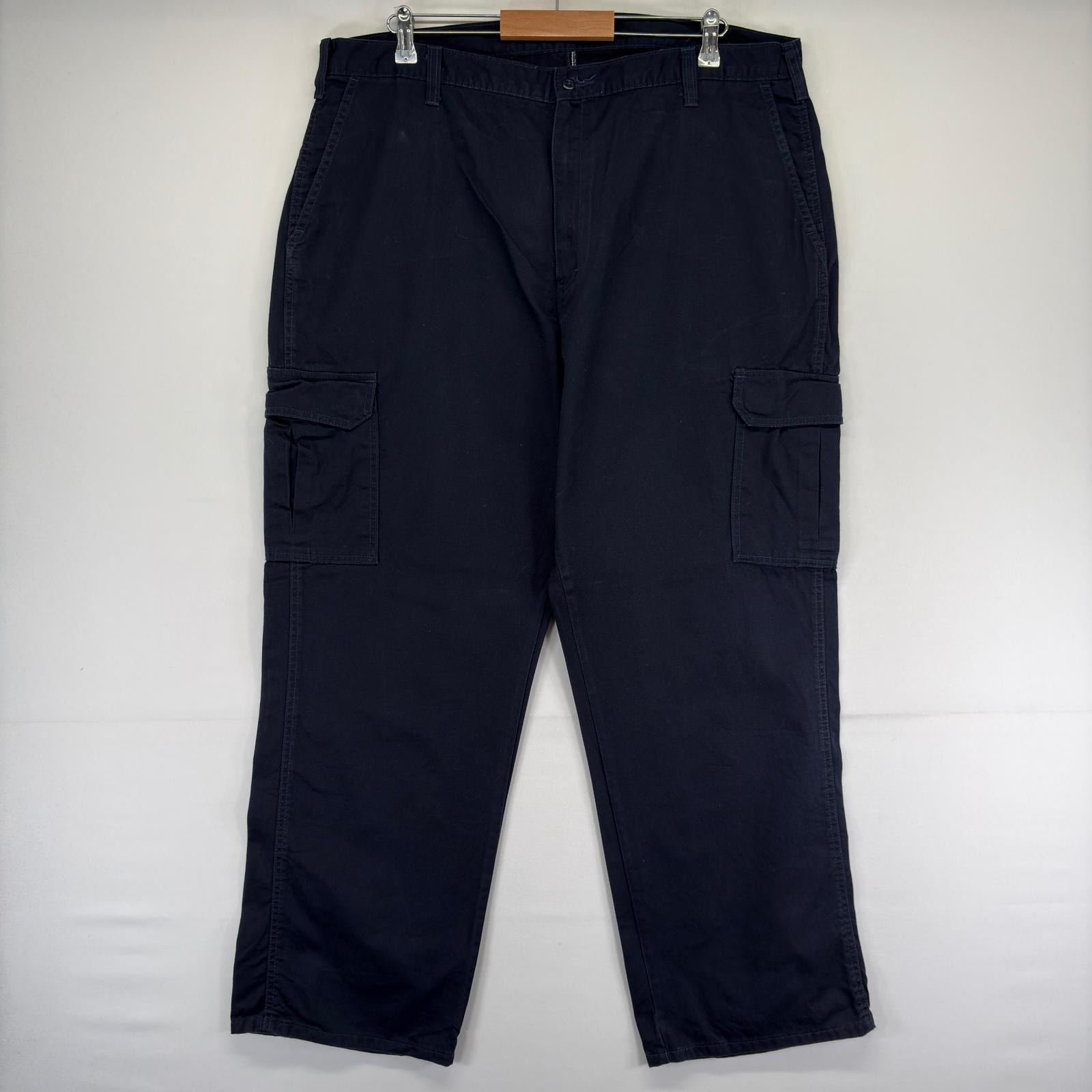 古着 ディッキーズ Dickies パンツ カーゴパンツ ワンポイントロゴ 作業着 ワーク w40 L32  ブラック メンズ
