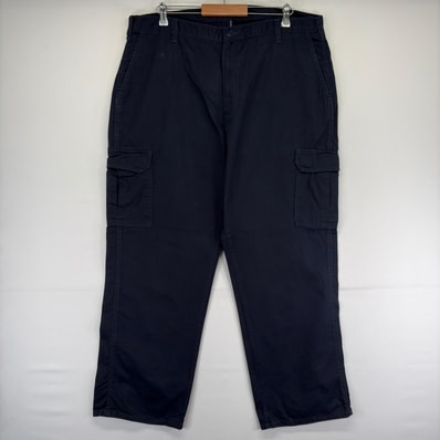 古着 ディッキーズ Dickies パンツ カーゴパンツ ワンポイントロゴ 作業着 ワーク w40 L32 ブラック メンズ