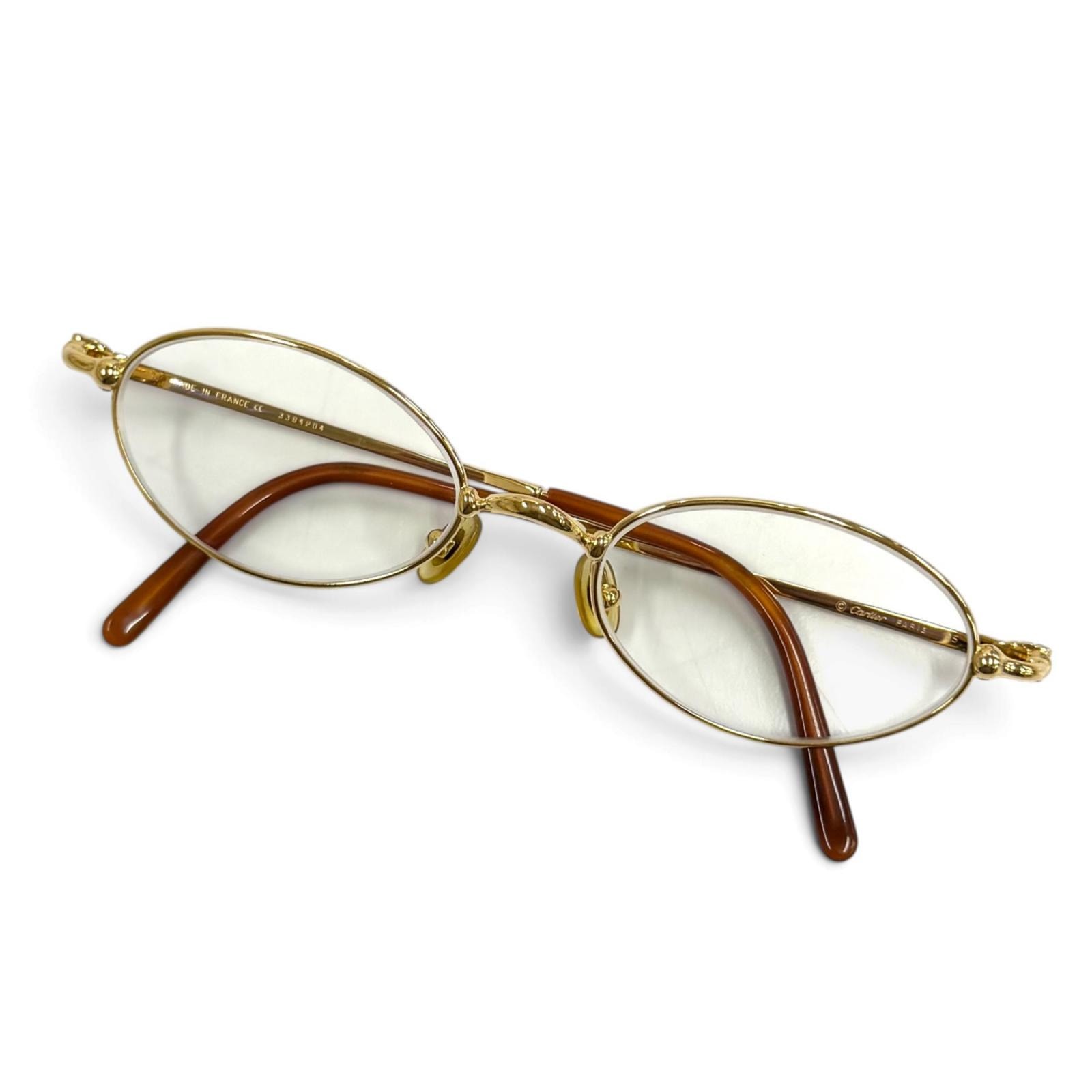 美品 カルティエ メガネ ゴールド トリニティ 49□19 135