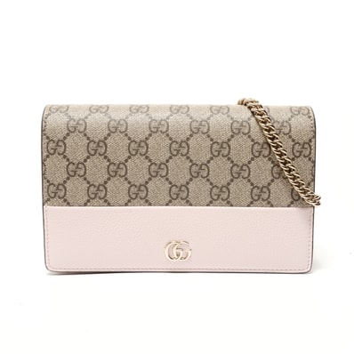 グッチ GUCCI GGマーモント チェーンウォレット GGスプリーム ショルダーバッグ【中古】