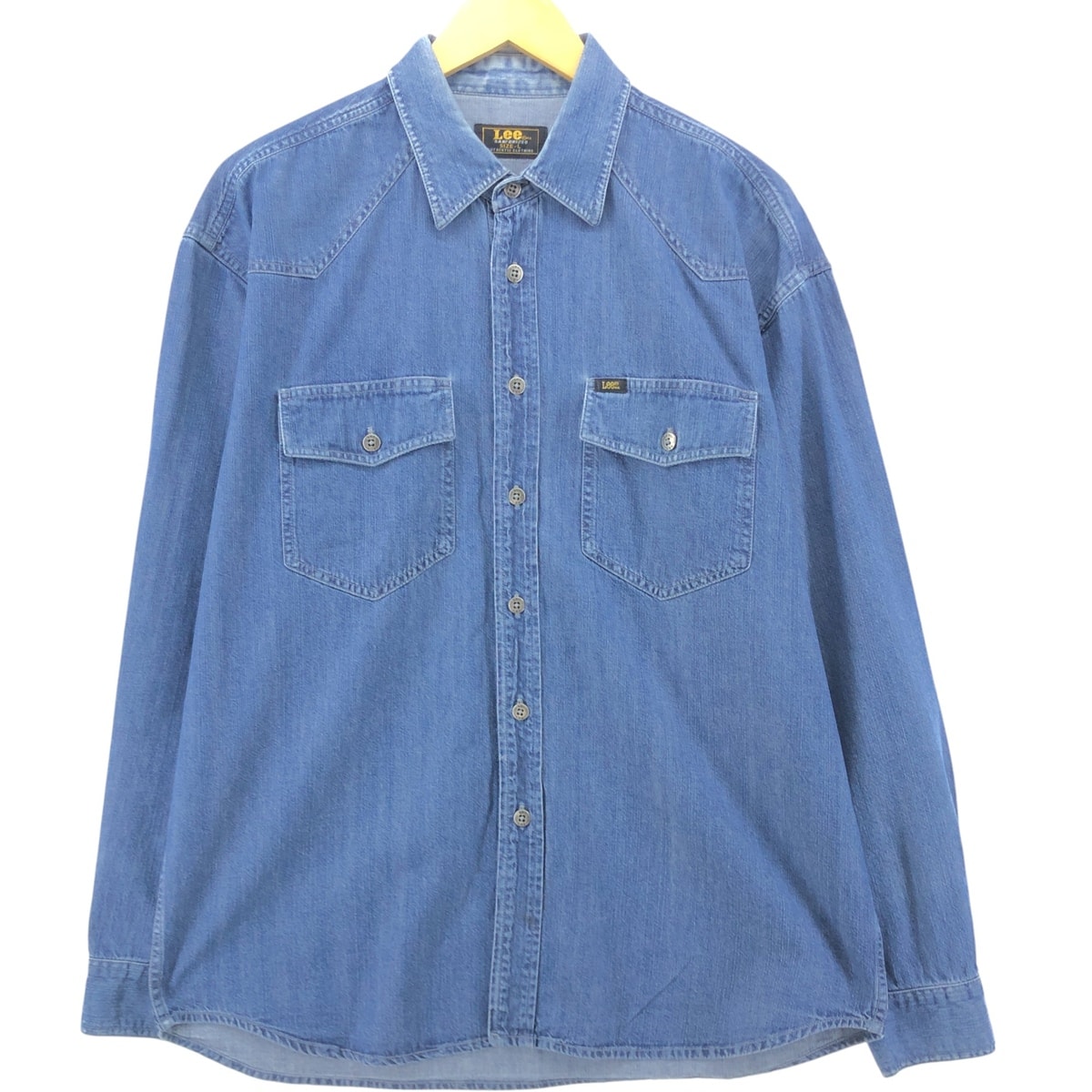 古着 リー Lee 長袖 デニムシャツ USA製 メンズL相当/eaa549799