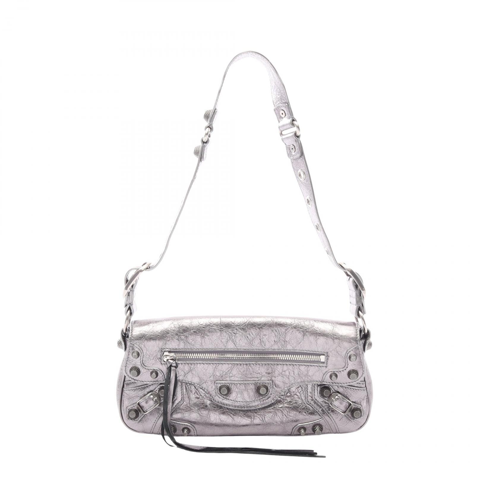 バレンシアガ BALENCIAGA ル カゴール S ショルダーバッグ バッグ レザー レディース シルバー系 771640 【中古】