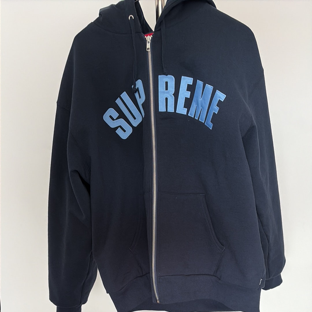 Supreme Arc Thermal Lined Zip Up Hooded Sweatshirt "Navy"